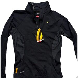 Nike Livestrong Dri-FIT Womens Quarter Zip Training Top Long Sleeve Black XS NWT